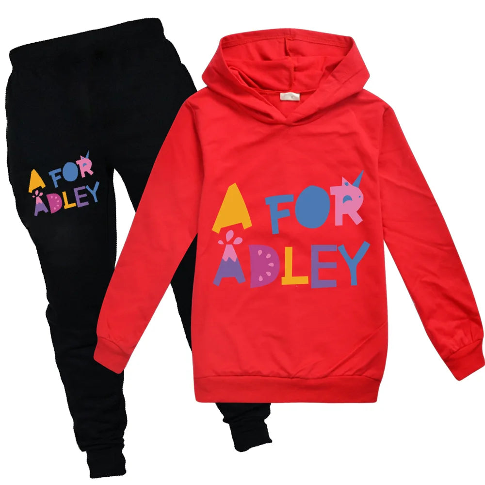 Maxy Children's Clothing A for Adley Girls Boys Clothes Sets Spring Fall Long Sleeve Sweatshirt+Pants Suits Baby 2pcs Girls Set