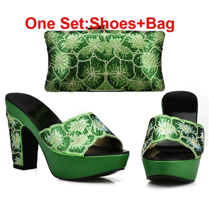 Maxy New Arrival Elegant Shoes and Bag Sets for Women African Matching Shoes and Bags Italian in Women Wedding Shoes Bride