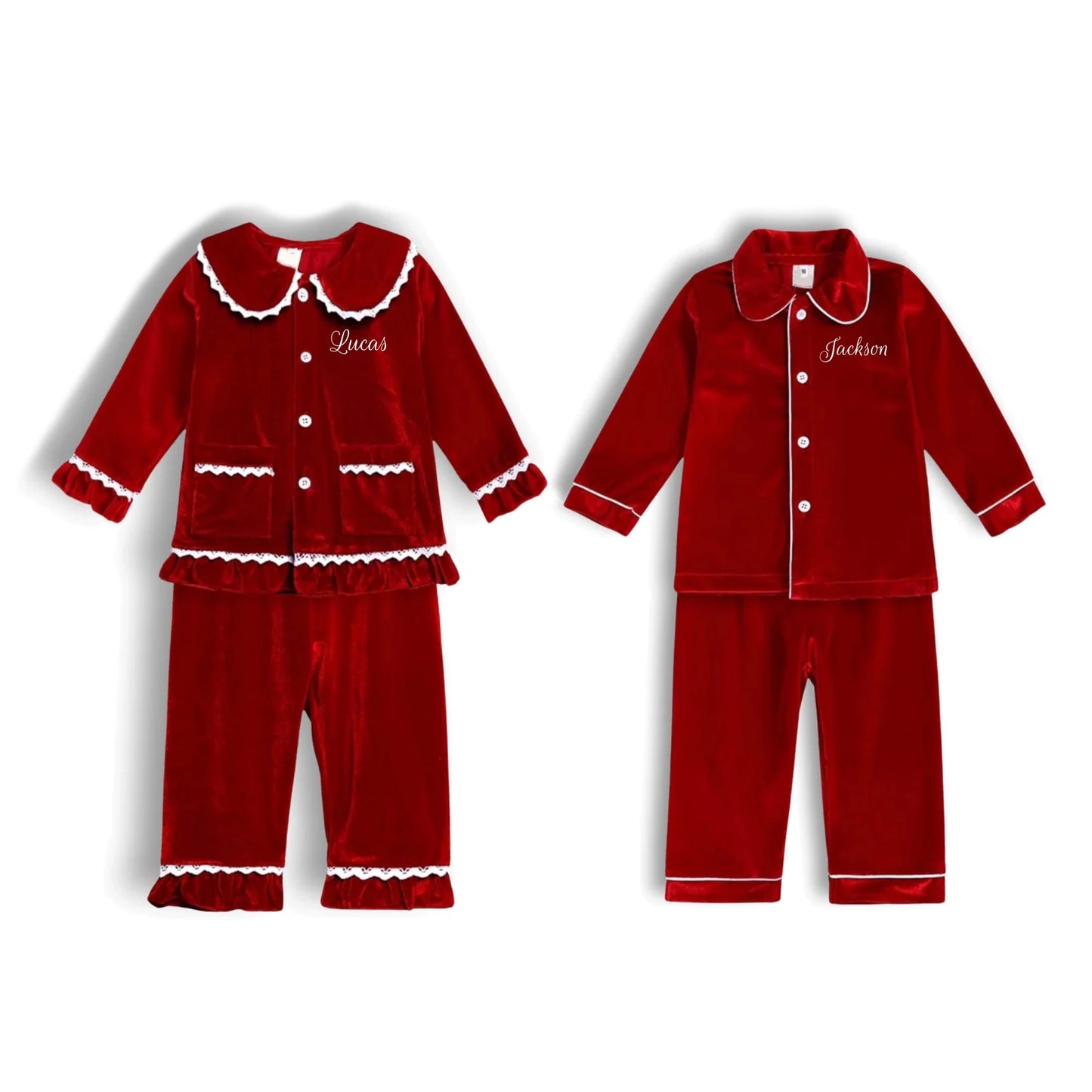 Red Velvet  Max Family Matching Pjs Christmas Mother Kids Pajamas Sleepwear Baby Clothes Loungewear Red Boys Girls Pyjamas Set
