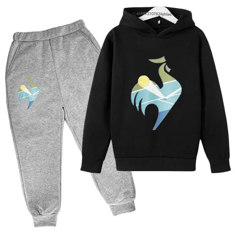 Maxy Kids Hoodie Rooster Sweatshirt Top + Pants 2p Coat Boys Girls Preschool 3-12y Beautiful Girls Sunshine Sports Casual Suit