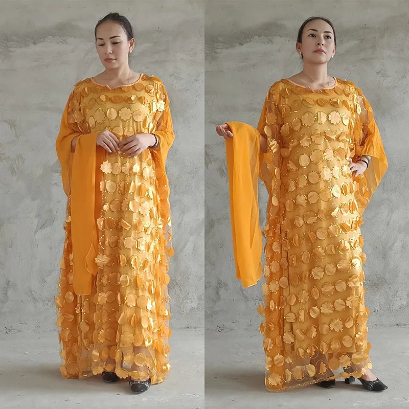 Amay Evening Dress Women Dashiki Chiffon African Clothes Robe Marocaine Luxury Dubai Kaftan Abaya Muslim Dress Vetement Plus Size