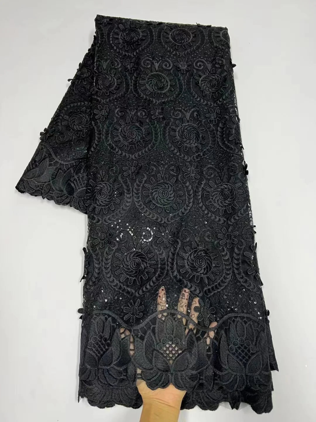 Maxy French Net Tulle Cord Lace Fabric High Quality 5 Yards Embroidery Mesh Lace For Wedding Dress Nigerian Women