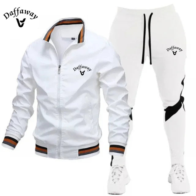 Visco New Men Tracksuits Men Sets Sweatshirt +sweatpants Tracksuit Zipper Stand Collar Sports Suit Jogging Fitness Men Clothing