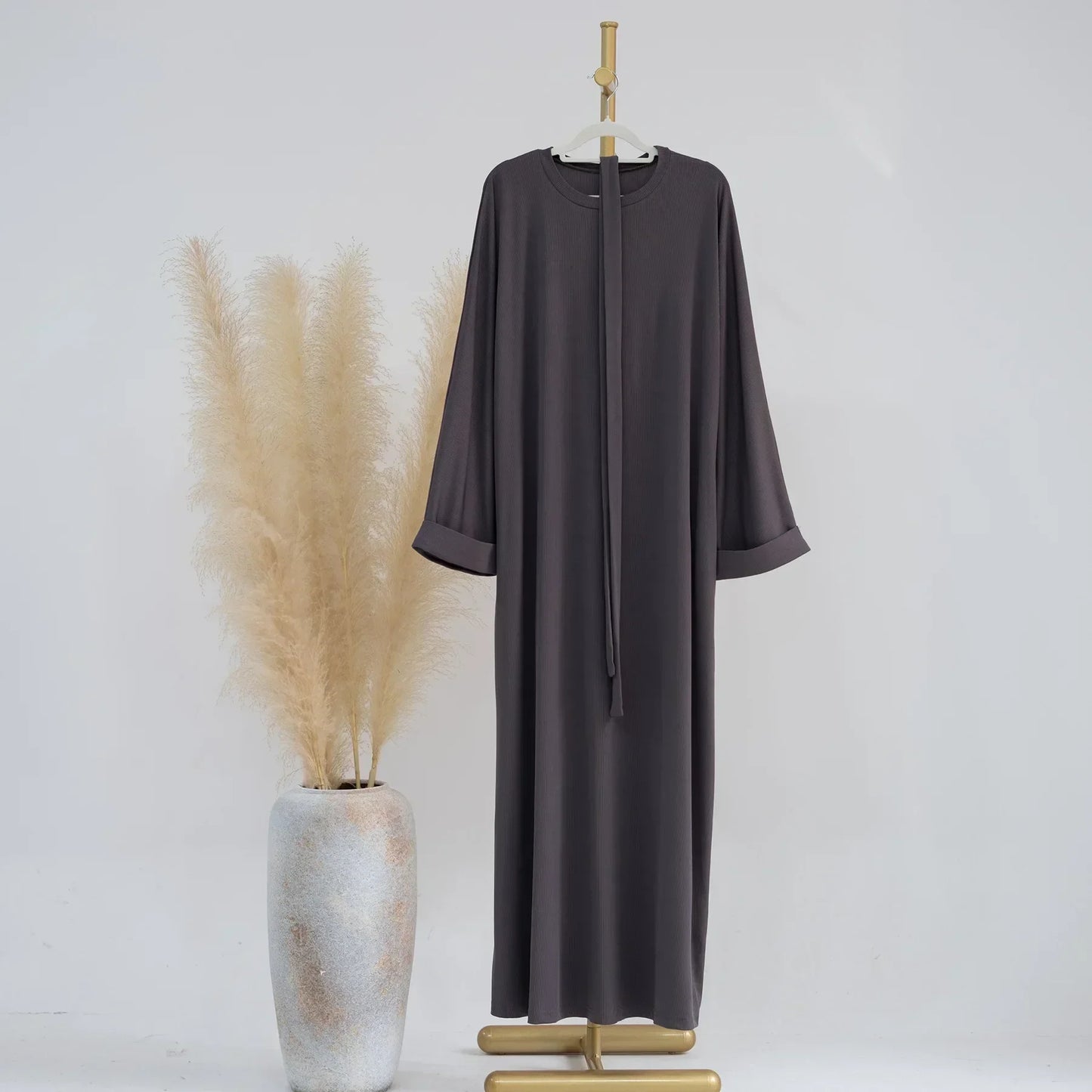 Maxy Autumn Rib Knit Abaya for Women Muslim Winter Clothes Casual Long Hijab Dress Islamic Dubai Turkey Outfit Ramadan Eid Kaftan