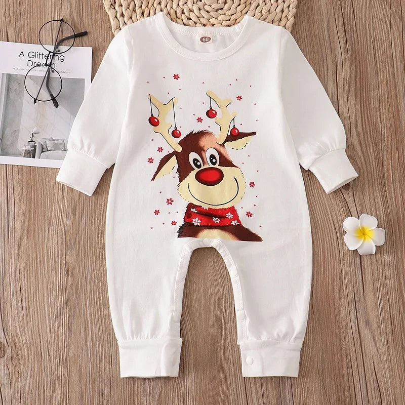 Maxy 2024 Family Pajamas  Christmas Set Adult Kid Sleepwear 2PCS Family Pyjamas Sets Deer Tops +Pants Xmas Family Matching Clothes