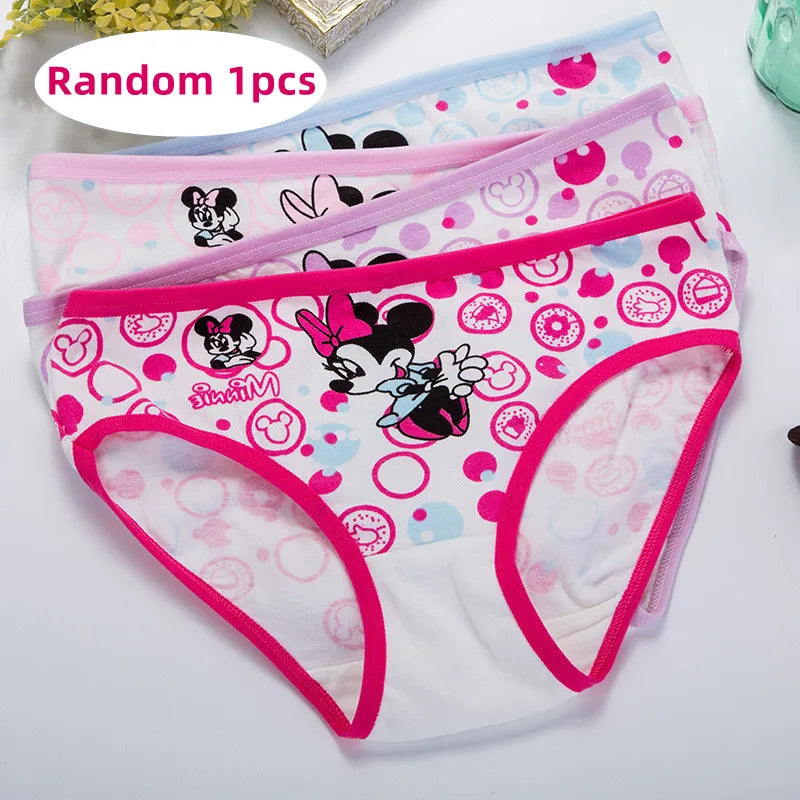 Maxy 1/4pcs Disney Anime Minnie Mouse Girl Underwear Kawaii Mickey Minnie Children Underpants Cartoon Princess Shorts Kids Gifts