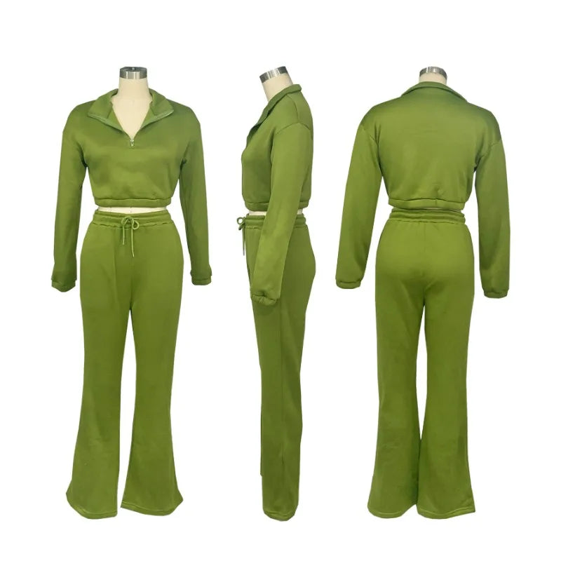 Maxy Solid Casual Tracksuits Set Women Two Piece Set Sporty Long Sleeve Sweatshirt Top and Sweatpants Joggers Workout Sweatsuits