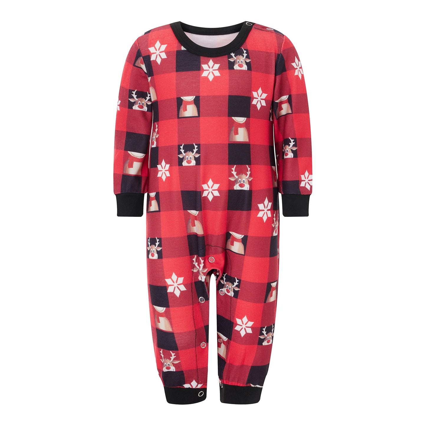 Max Family Matching Christmas Pajamas Clothes Deer Plaid Print Long Sleeve T-shirts Pants Baby Rompe Sleepwear New Year Outfits