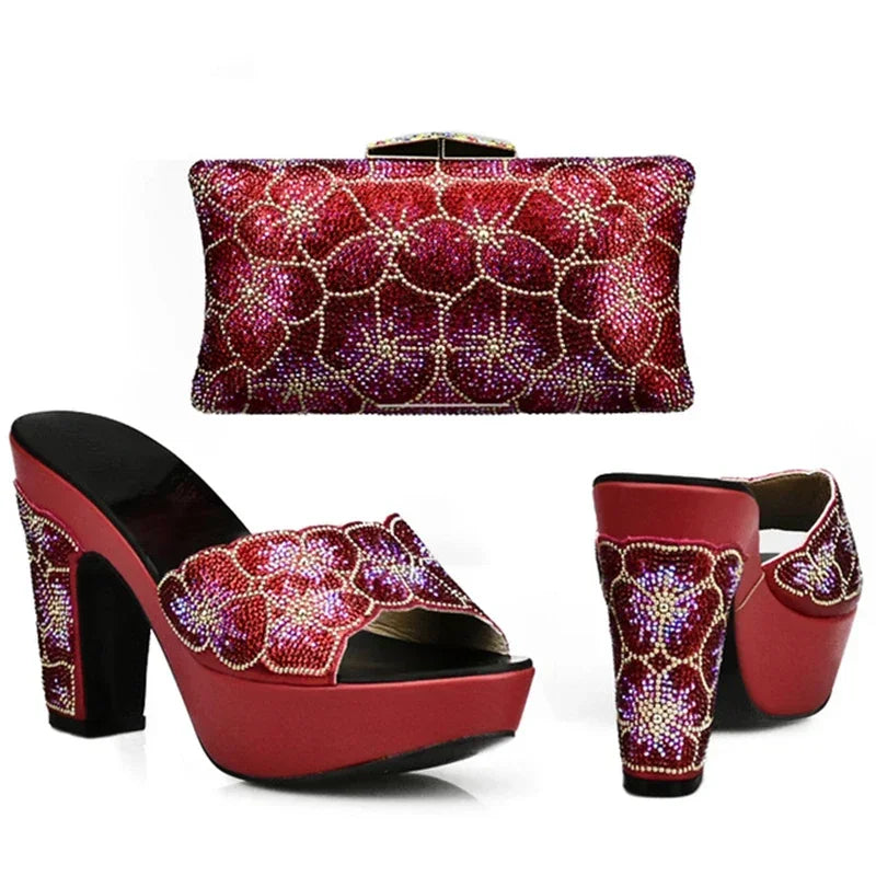 Maxy New Arrival Elegant Shoes and Bag Sets for Women African Matching Shoes and Bags Italian in Women Wedding Shoes Bride