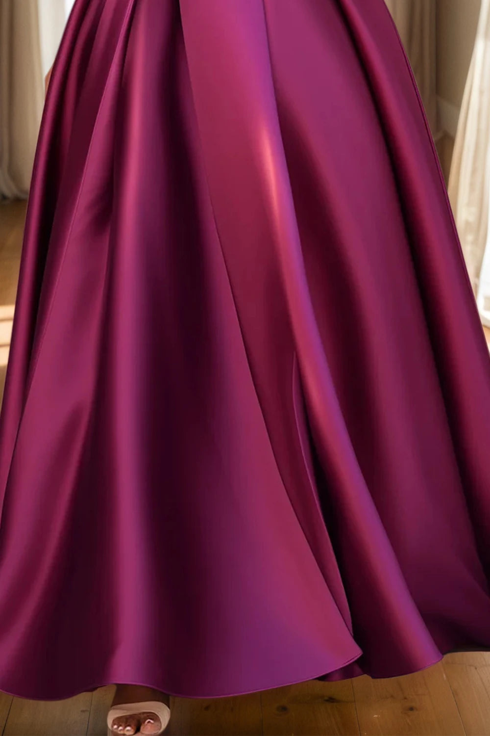 Maxy Women's Plus Size Evening Dress One Sleeve Pleated A-Line Elegant Wedding Guest Cocktail Maxy Dresses Off Shoulder Formal Dress