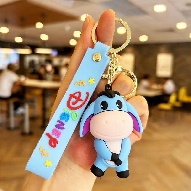 Maxy Anime Disney Figure Villain Maleficent The Evil Queen Cruella Silicone Keychain Bag Key Ring Pendant Children Toy Birthday Gifts
