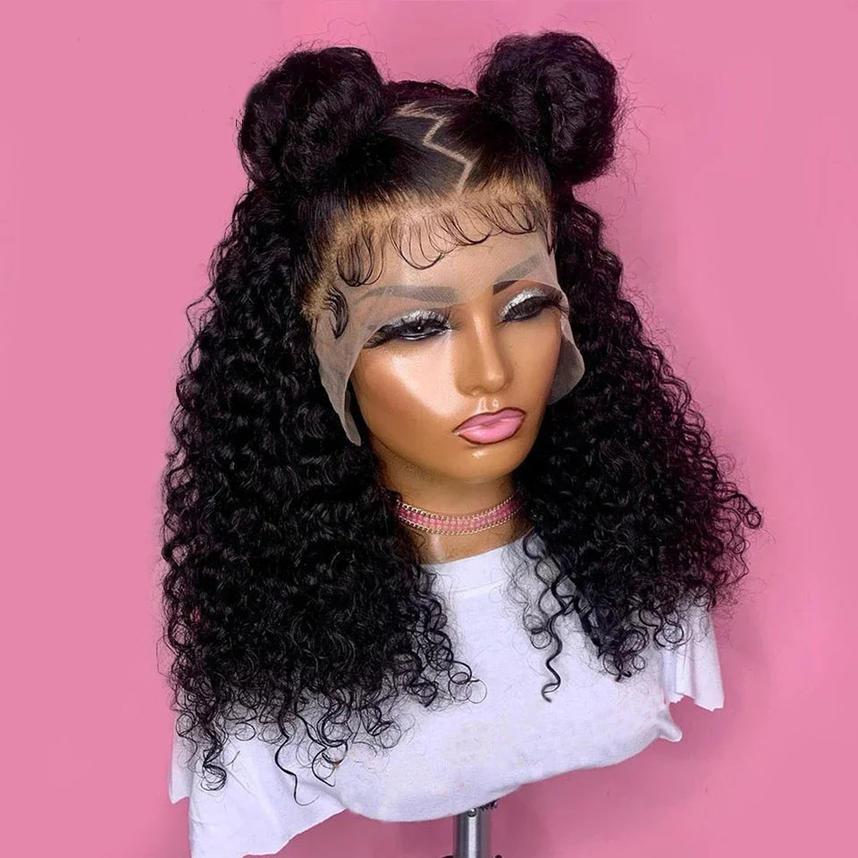 Maxy Soft Short Cut Bob Black Kinky Curly 180Density Deep Lace Front Wig For African Women Babyhair Preplucked Glueless Daily Cosplay