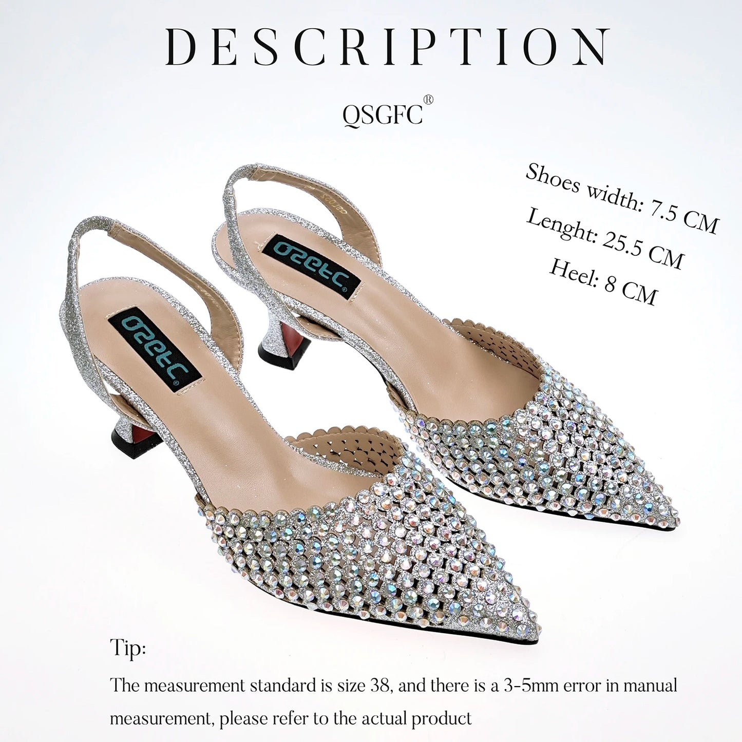 New Maxy Design Simple and Elegant Colorful Rhinestones Rainbow Color Women's Shoes and Party Wedding Bags