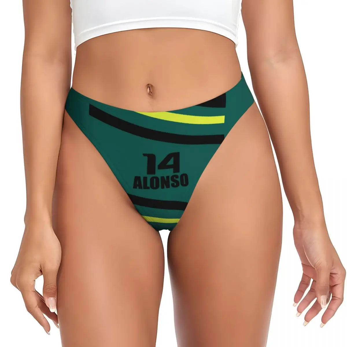 Maxy Custom Women's Alonso Motor Racing G-string Thong Breathable Number 14 Panties Underwear