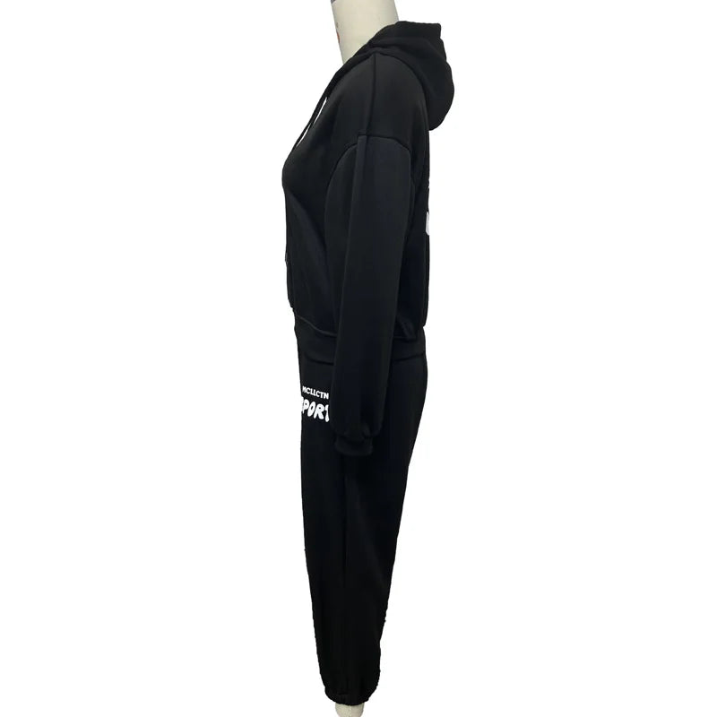 Maxy Winter New Two Piece set Fleece Hoodie Pant Set y2k Sweatshirt Trouser Sportswear Set Workout Suits For Women Casual Hoodie Sets