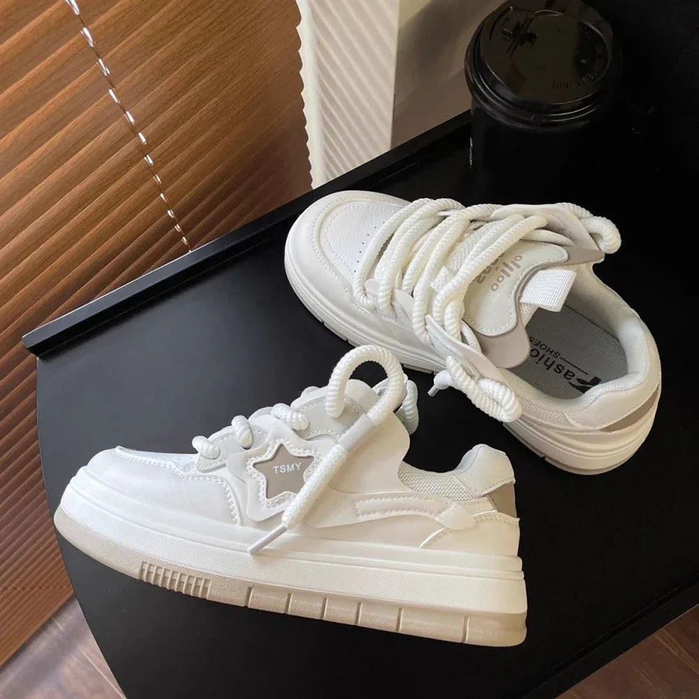 Maxy Star Walking Sneakers Y2K Platform Shoes Thick Sole Comfortable Running Shoes Aesthetic Tennis Shoes for Walking Jogging