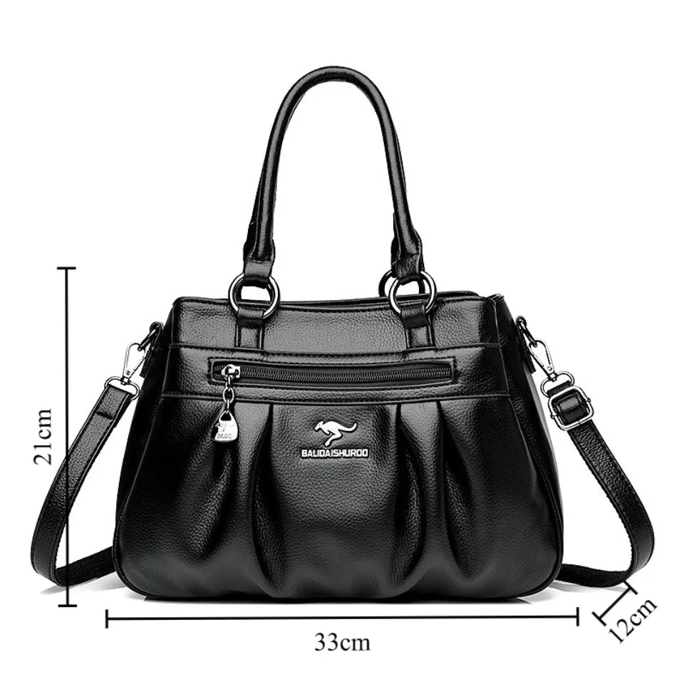 Maxy Three Layers Luxury Casual Tote Women Bag High Quality Leather Ladies Hand Bags for Women Big Shoulder Crossbody Bags Sac A Main