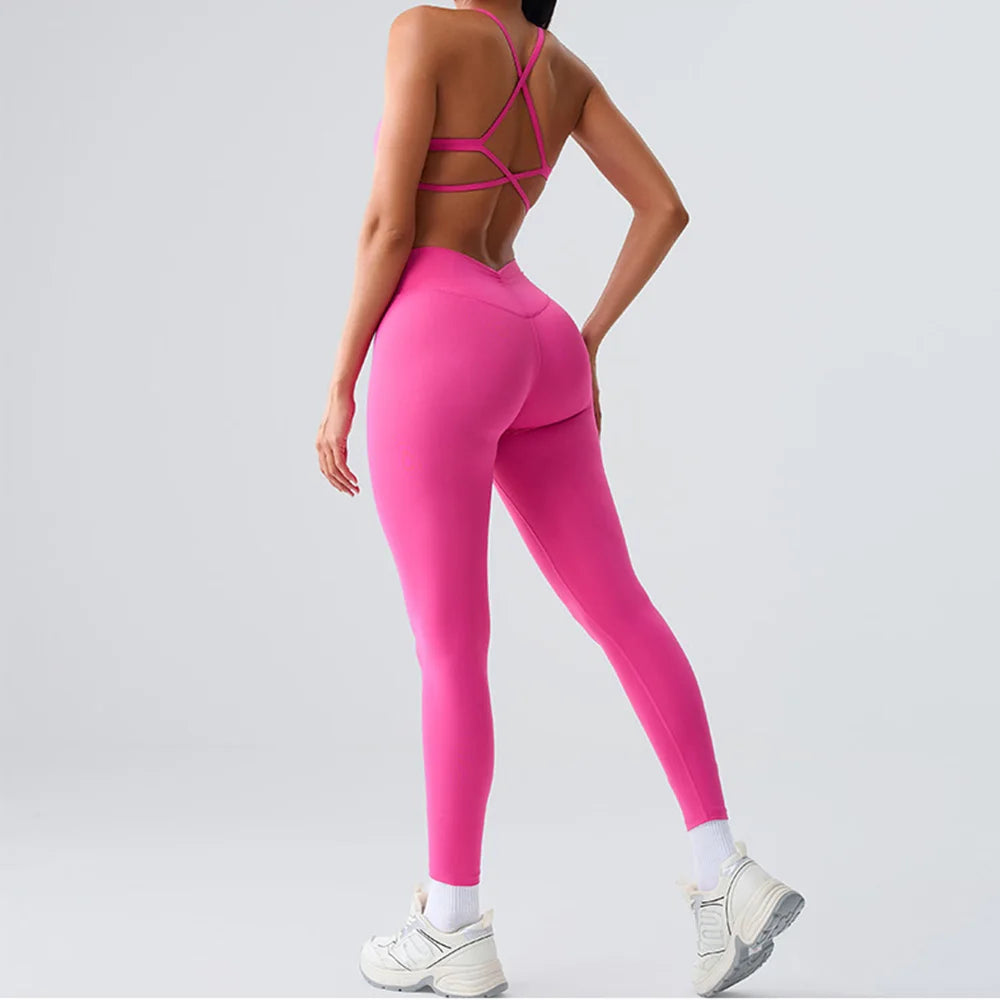 Maxy Yoga Sets 2 Pieces Women's Tracksuit Fitness Suit Sportswear Workout Set Sports Bra High Waist Leggings Gym Clothing Sports Suit