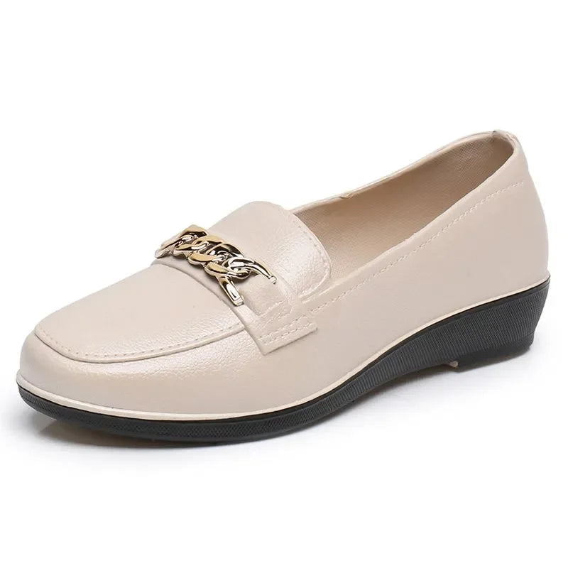 Maxy women casual round toe street anti skid shoes lady leisure black comfort hotel work flats red loafers fa42