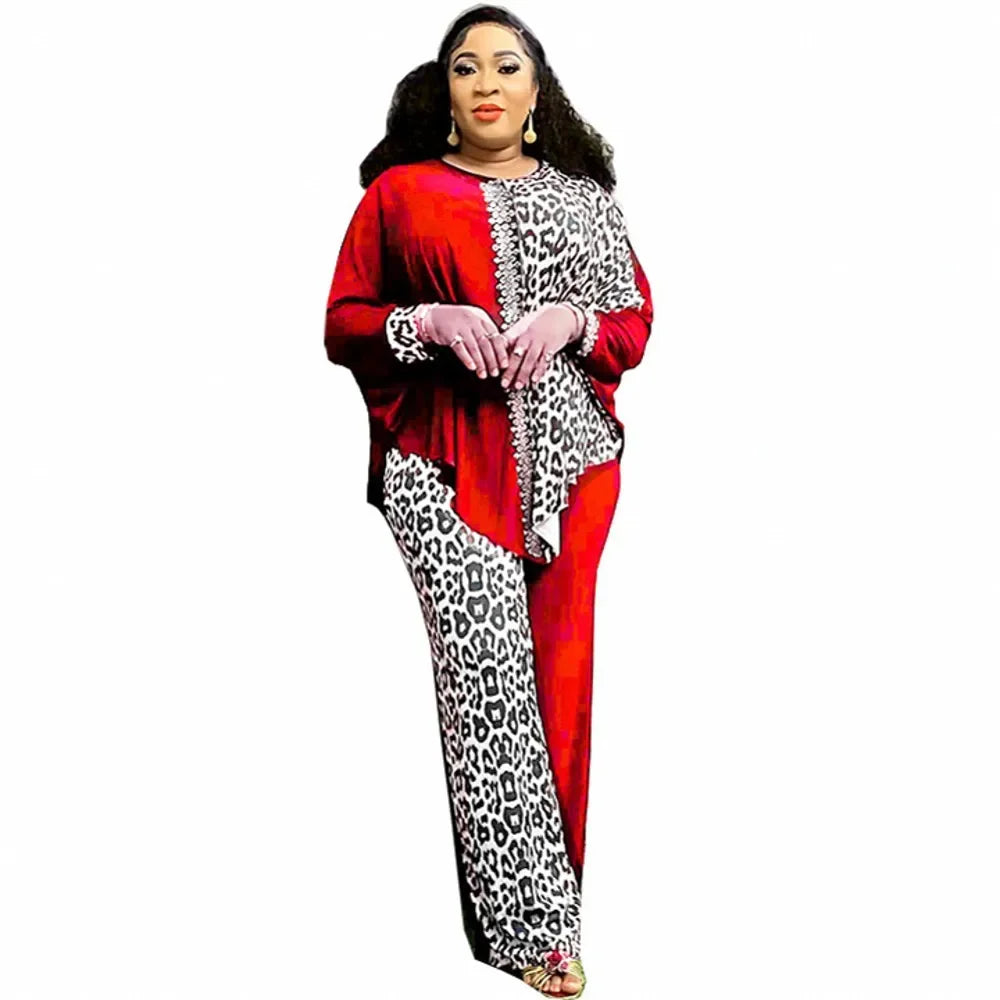 Maxy 2 Piece Women Sets Dashiki African New Arrival Spring Autumn Matching Sets Two Pieces Sets Top Pants Suits Outfits Clothing