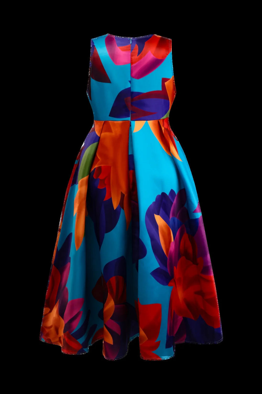 Maxy Plus Size Women Floral Printing Dress Short Sleeve Round Neck Chiffon A-line Female Elegant Fashion Summer Dresses
