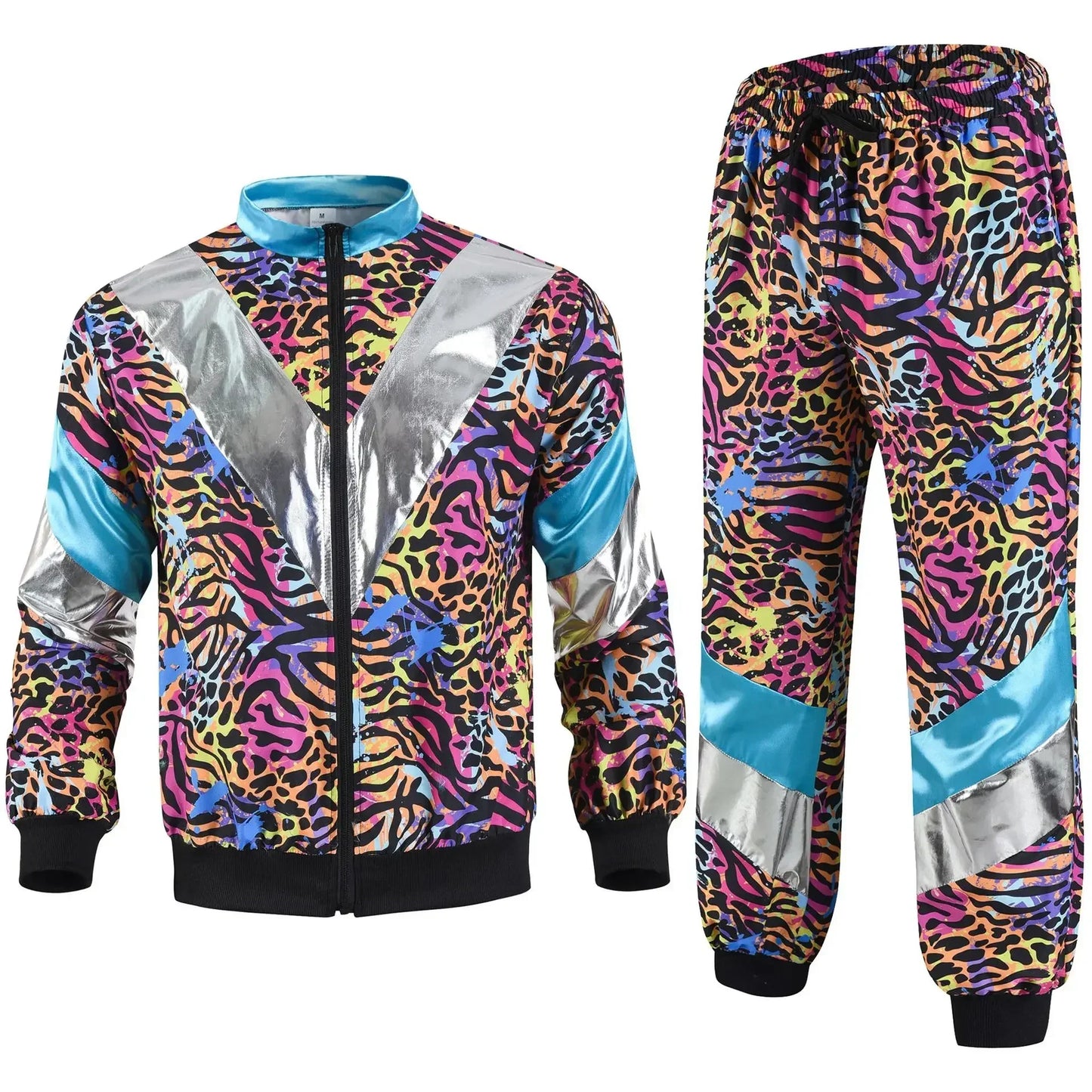 Maxy Disco Tracksuit 2pcs Jogging Wear Retro Style Carnival Theme Party Suit Live Cosplay Jacket and Pants  cosplay costumes