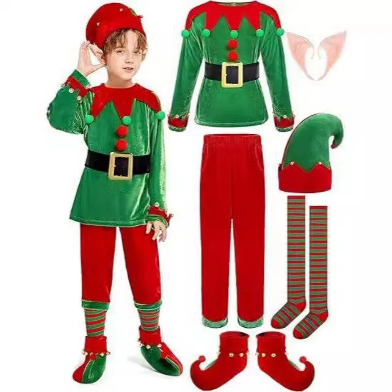 Maxy Christmas Costumes for Girls and MOM Family Matching Dress+Hat+Socks+Shoes+Belt Christmas Set Adult Kids New Year Xmas Suit