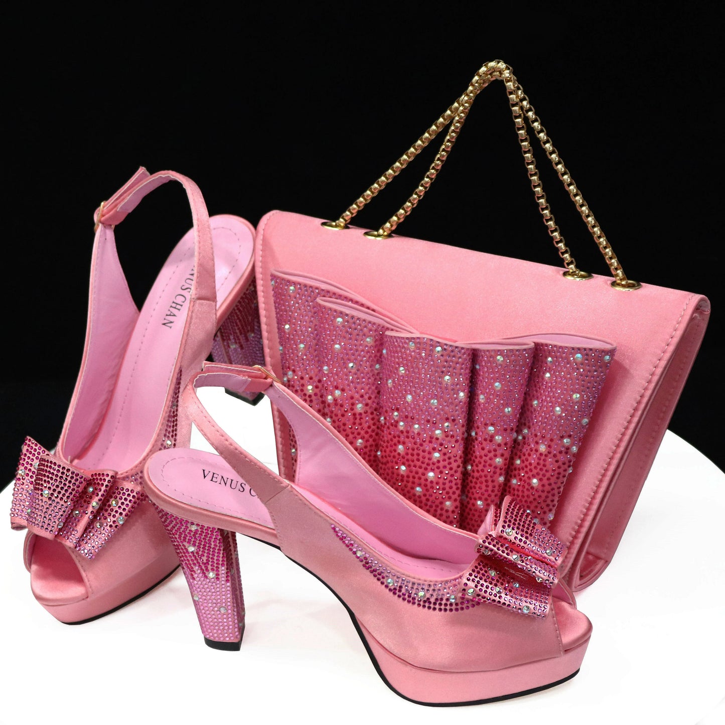 Maxy Doer show beautiful Italian gold Shoes and Bag Sets for Evening Party With Stones Italian Leather Handbags Match Bags! HTY1-1
