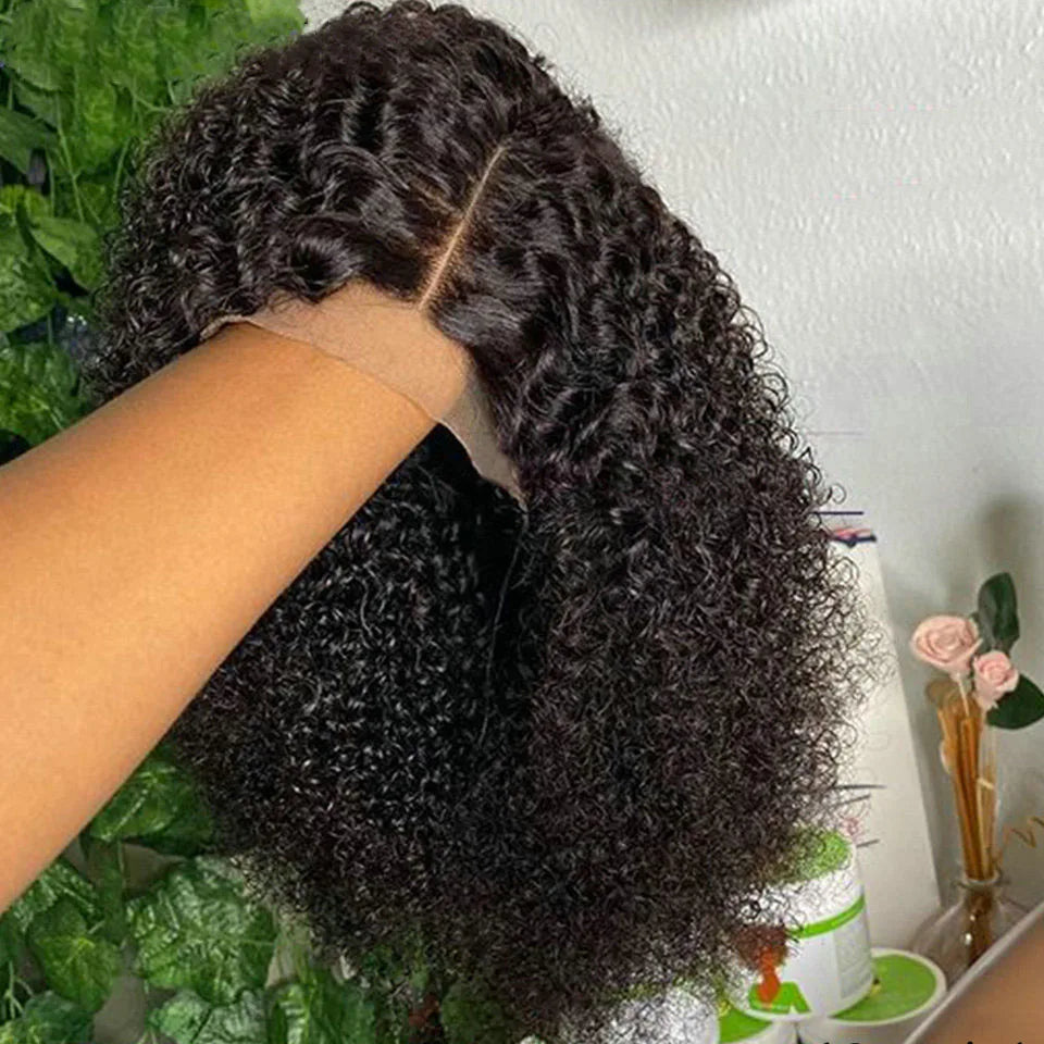 Maxy Glueless 180 Density Kinky Curly Short Bob Lace Front Wig for Black Women Preplucked BabyHair Long Heat Resistant Daily Cosplay