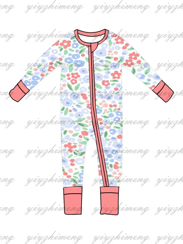 Babs New design clothes for baby boys Christmas Santa print long sleeve pants suit pajamas for children