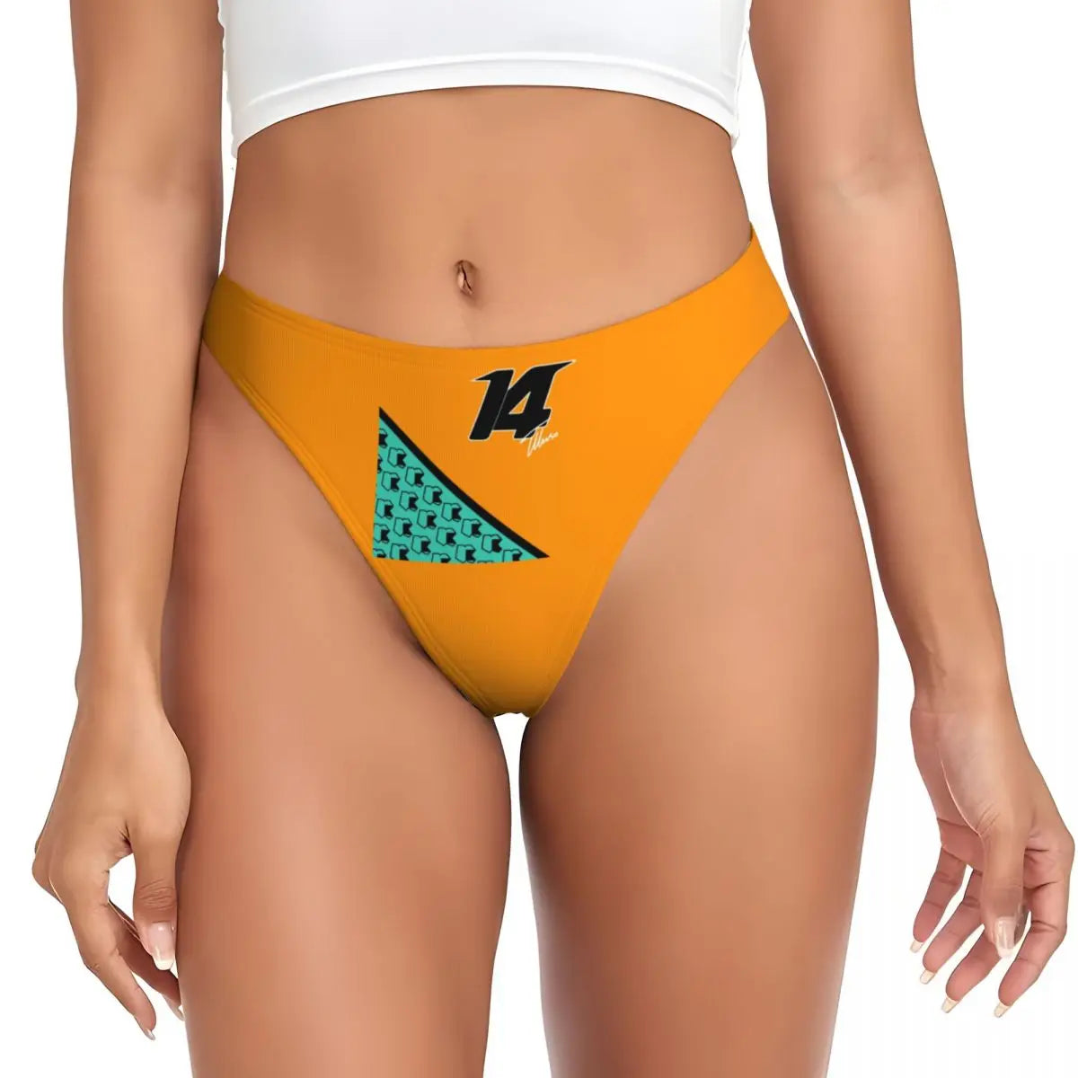 Maxy Custom Women's Alonso Motor Racing G-string Thong Breathable Number 14 Panties Underwear