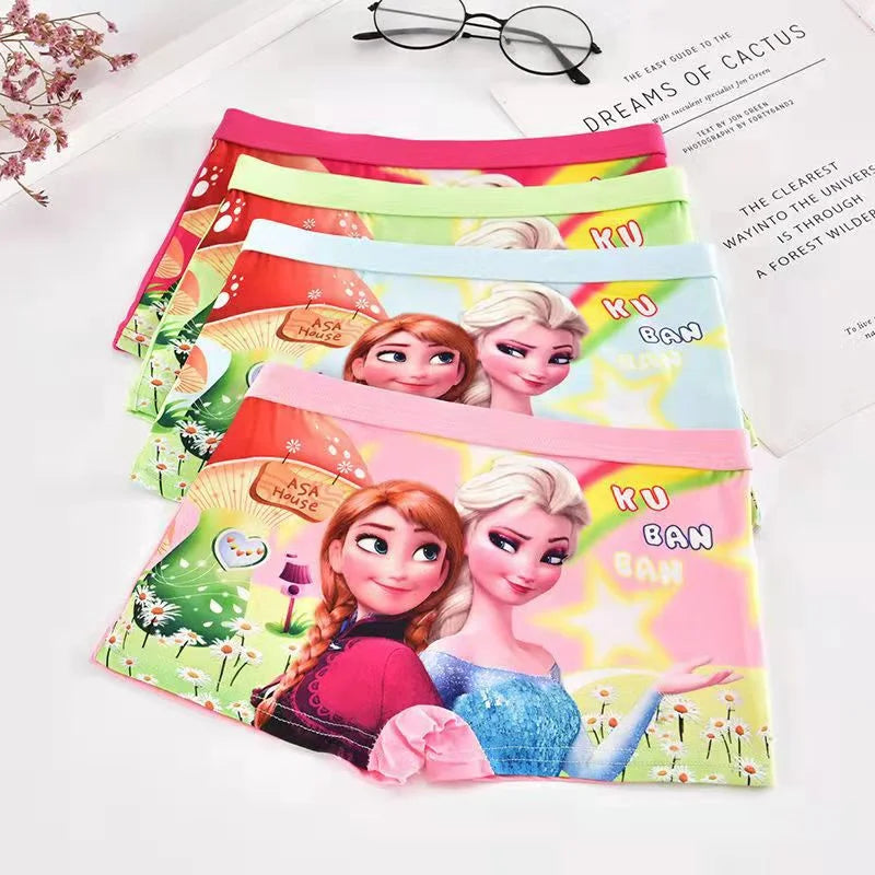 Babs 3pcs Anime Disney Frozen Children Underwear Kawaii Elsa Anna Princess Girl Underwear Cartoon Shorts Kids Gifts