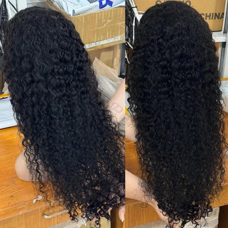 Maxy 250% Density Deep Wave Human Hair Wig 13x6 Curly Transparent Lace Frontal Wigs Human Hair for Women Pre Plucked with Baby Hair
