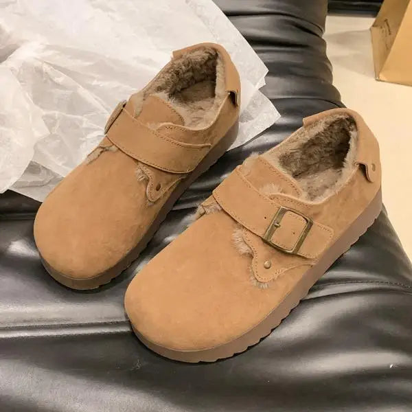 Maxy Moccasin Shoes Slip-on Autumn Loafers Fur Soft Female Footwear Moccasins Slip On Fall Winter New Dress Flat Soft Shoes Woman Fla