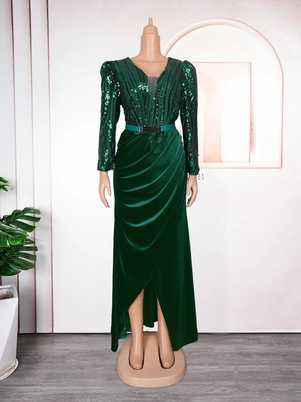 Amay Dresses for Women New Fashion Plus Size Sequin Evening Party Long Dress Dashiki Ankara Outfits Robe African Clothes