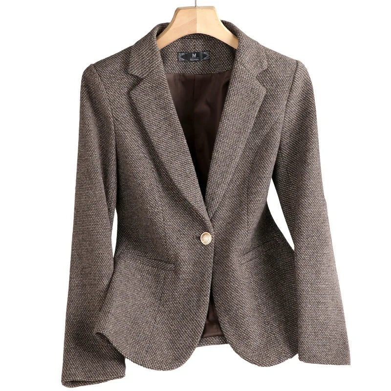 Maxy Women Casual Long Sleeve Slim Blazer Temperament Coat Fashion New Spring Autumn Ladies Office Suit Jacket Female Outerwear