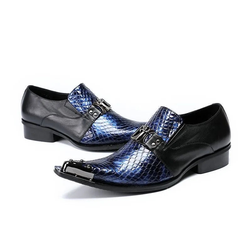 Amay Men leather original Italian Classic Blue penny loafer shoes Red Dress Shoes Wedding Shoes Men Formal Flats big