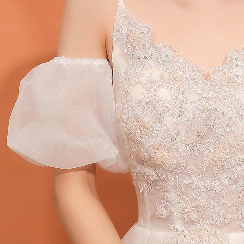 Maxy Bridal Dress Sleeves White Removable Formal Dress Puff Sleeve Wedding Accessories Marriage Party Photoshoot Supplies