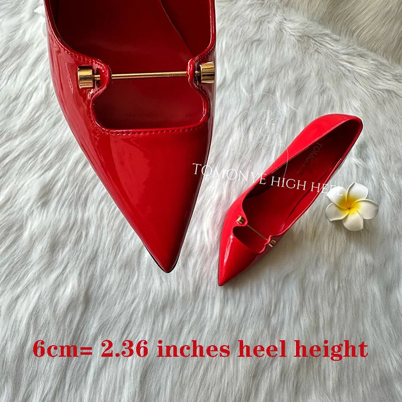 Amay Free Shipping Black White Red Patent Leather Shallow Metal Hollow Out Open Toed Women Lady Hot Sale 120mm High Heel Shoes Pump