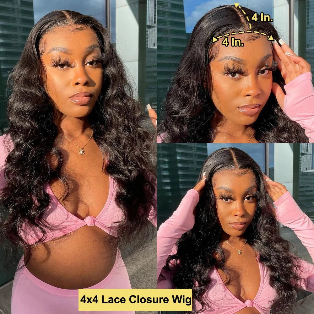 Maxy Wave Loose Deep Wave Wig 1B Black 13x6 HD Lace Human Hair Wig Pre Plucked Baby Hair Bleached Knots Brazilian Wigs Original