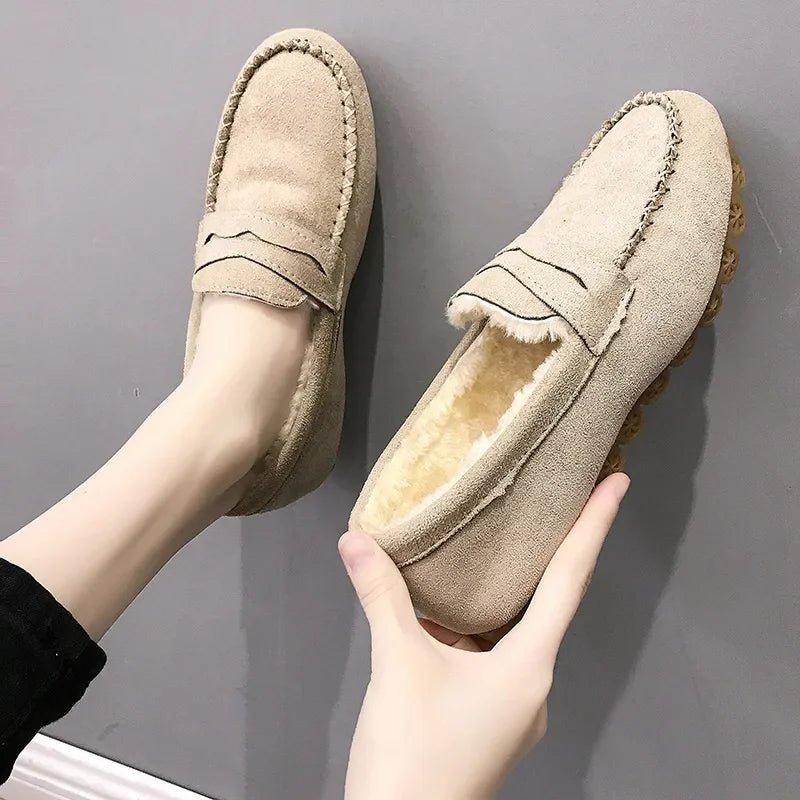 Maxy Women's Loafers Moccasins Woman Soft Bottom Non Slip Female Flats Shoes  Autumn Spring Slip On Sewing Ladies Lazy Shoes New