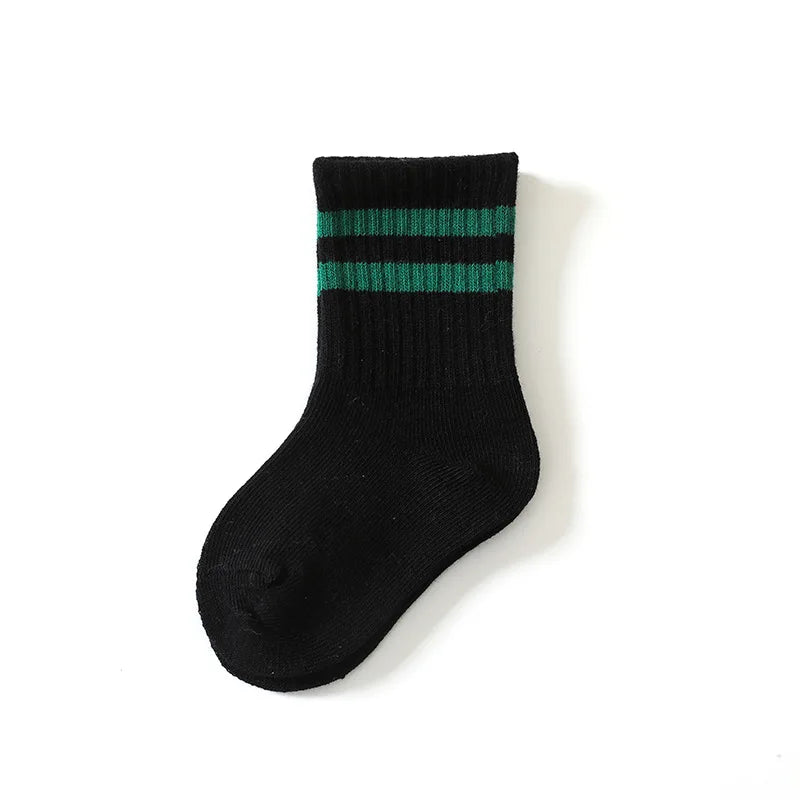 Maxy Children White Black Striped Sport Cotton Soft Tube School Ankle Short Socks for Baby Infant Toddler Kids Boys Girls Clothes