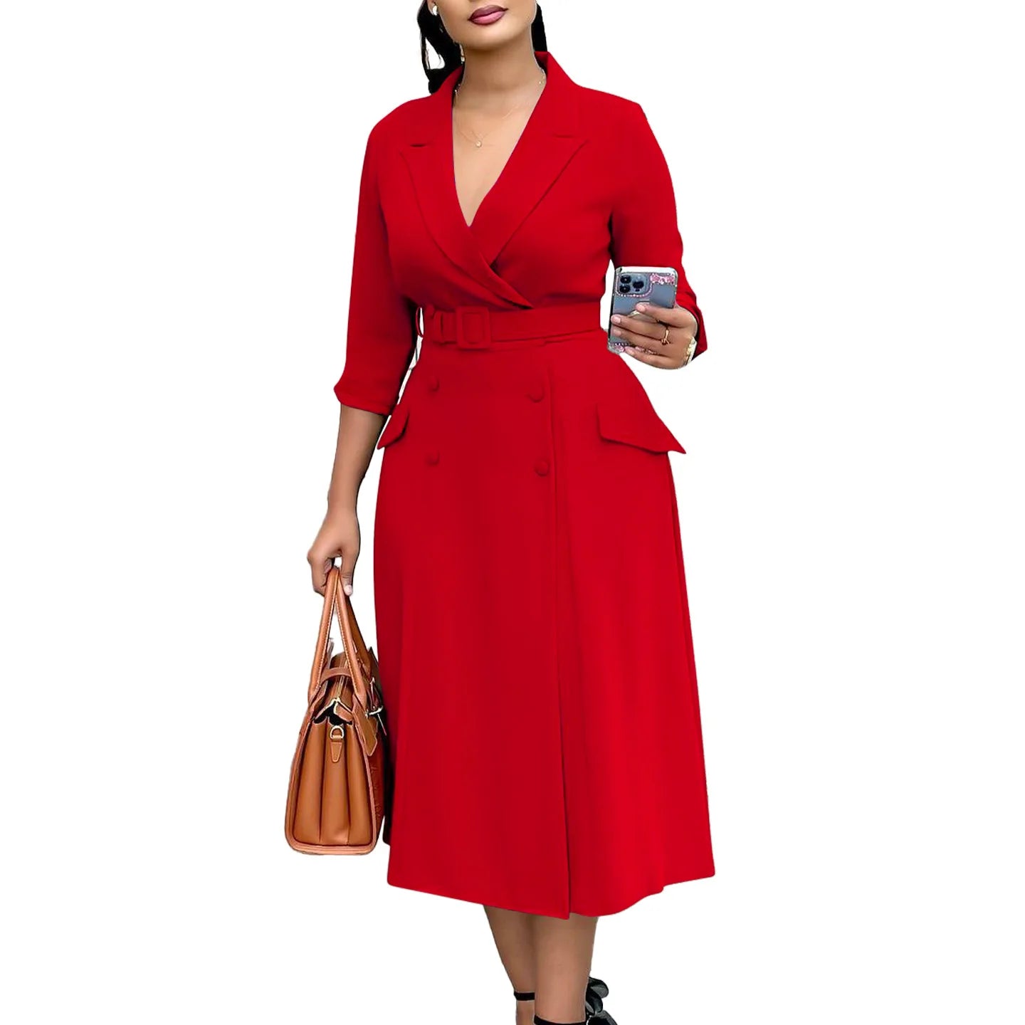 Maxy L-3XL Plus Size Clothes Dresses Women Robes Summer Autumn Loose Street Casual 3XL Big Size Office Lady Midi Dress Oversized