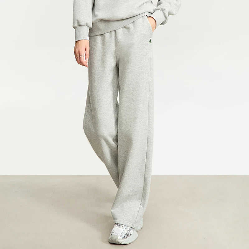 Maxy Minimalist Hoodies for Women 2024 Spring Warm Embroidery Loose Sweatshirt Casual Trousers Female Pant Separately