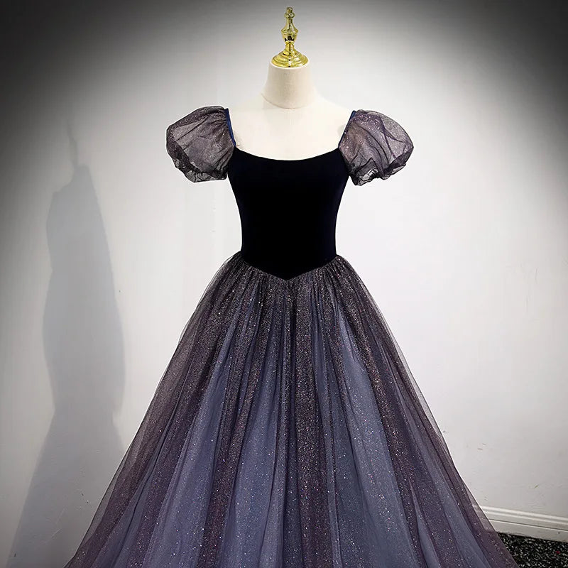 Maxy New Women's Mesh Banquet Evening Dress Fashionable Slimming Annual Meeting Puffy Skirt Solo Vocal Art Exam Dress