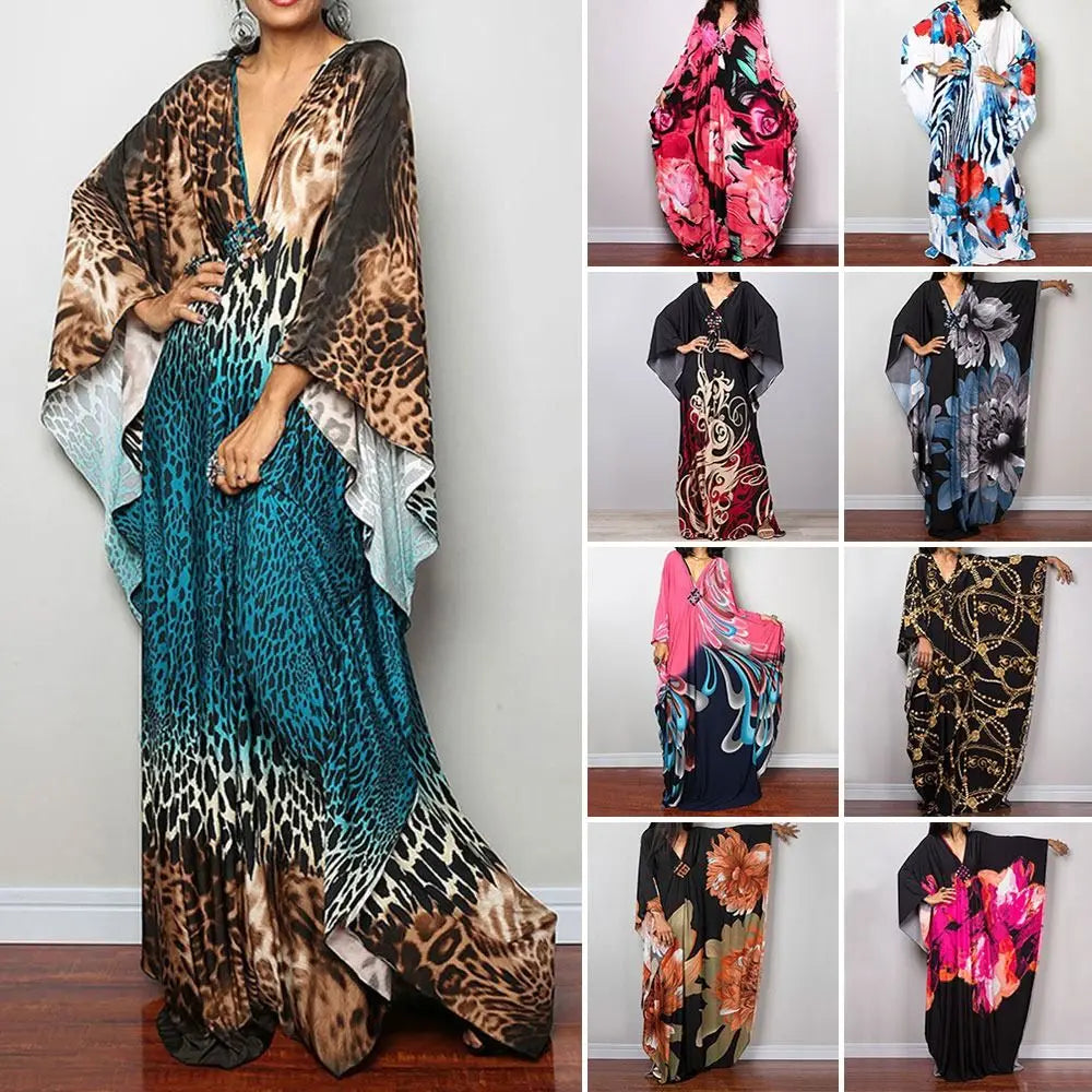 Maxy Long Dress Summer Sunscreen Smock Casual Loose Swimsuit Cover Up Dress Vacation Bathing Suit Bikini Cover-Ups for Women