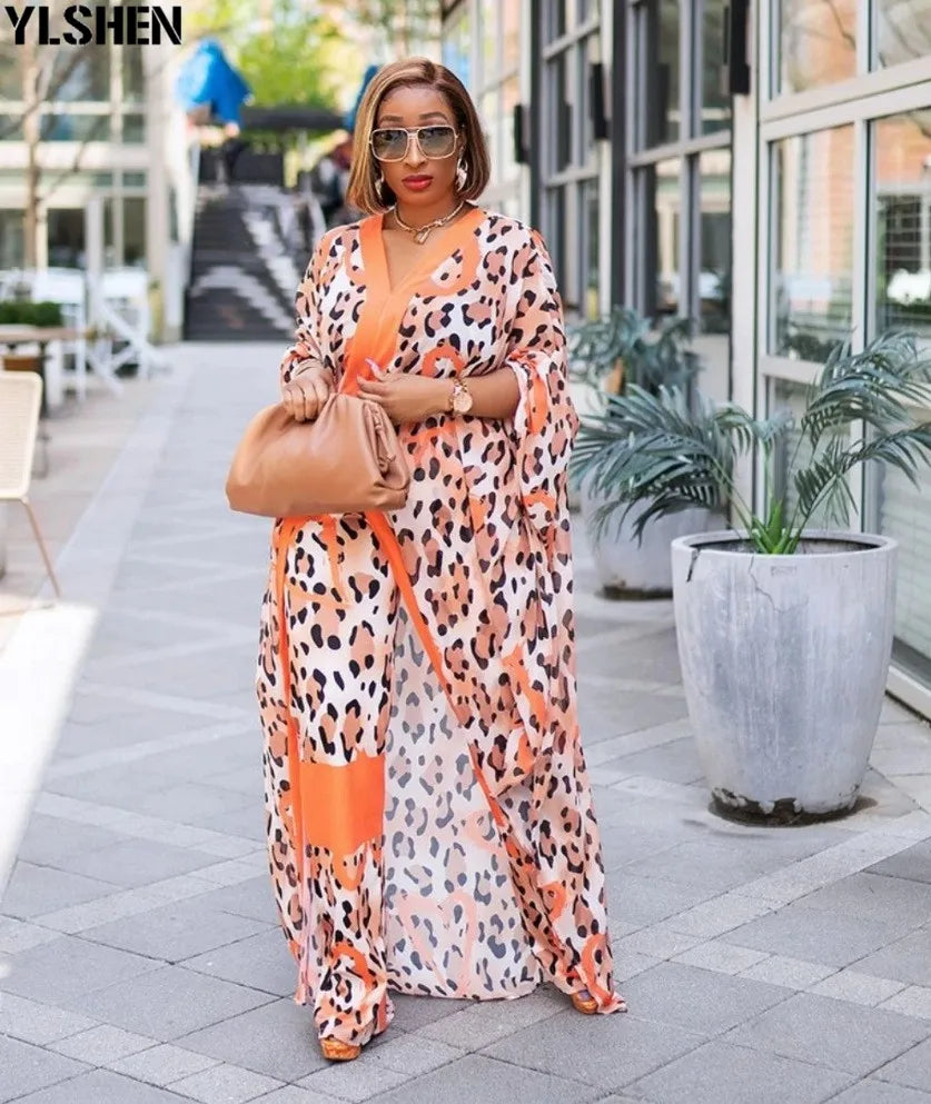 Amay Clothes for Women Two Piece Set Dashiki Summer Fashion Long Dress Sets Pants Suits Outfits Party Dresses Plus Size