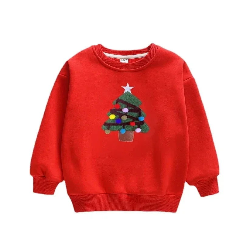 Christmas Family Matching Outfits Out Wear Winter Pajamas Tops Adult Kid Baby Merry Xmas Fleece T-shirts Family New Year Clothes