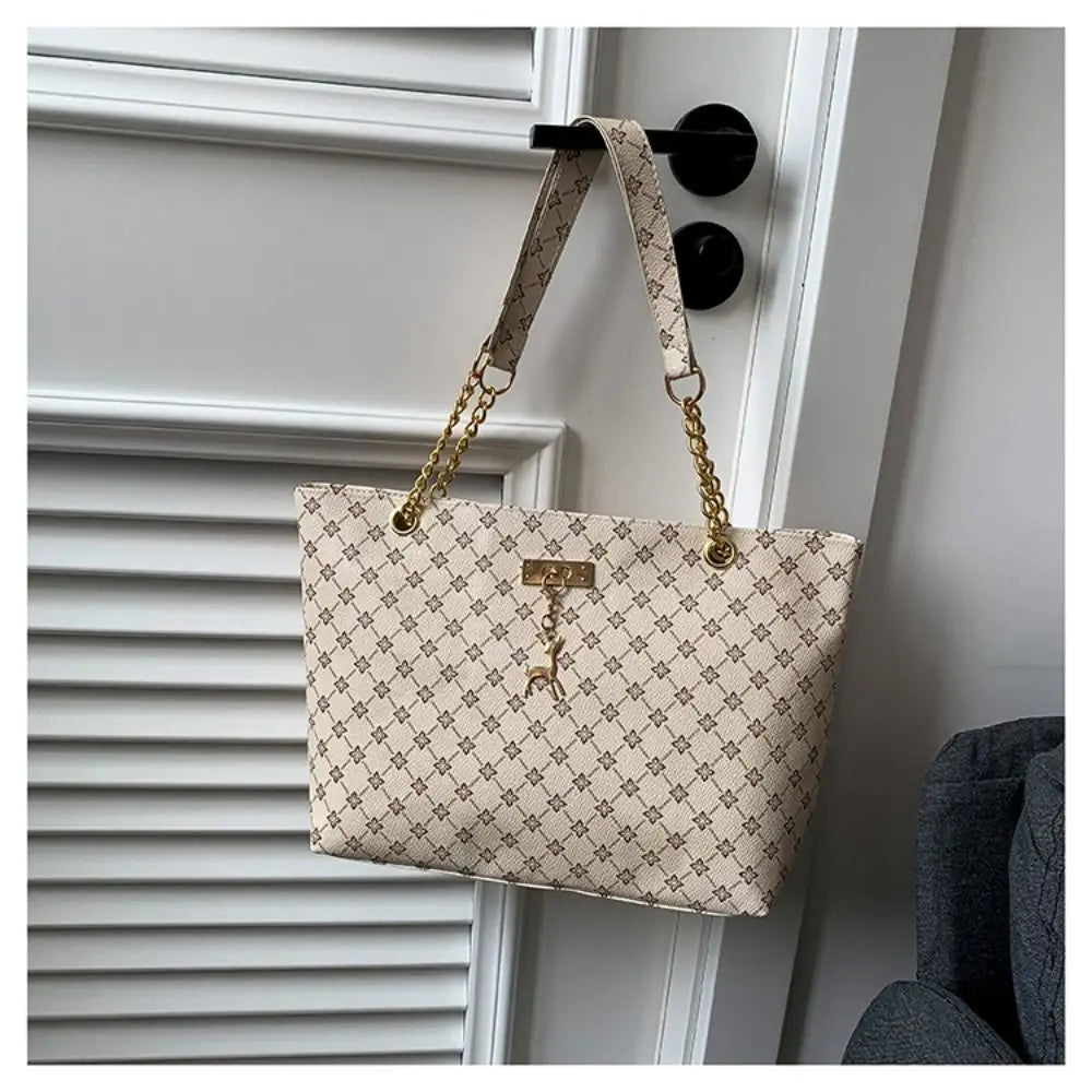 Maxy Women Luxury Design Tote Bag Large Capacity Handbag Fashion Printing Shoulder Bag Trendy New Shopping Bag Purse