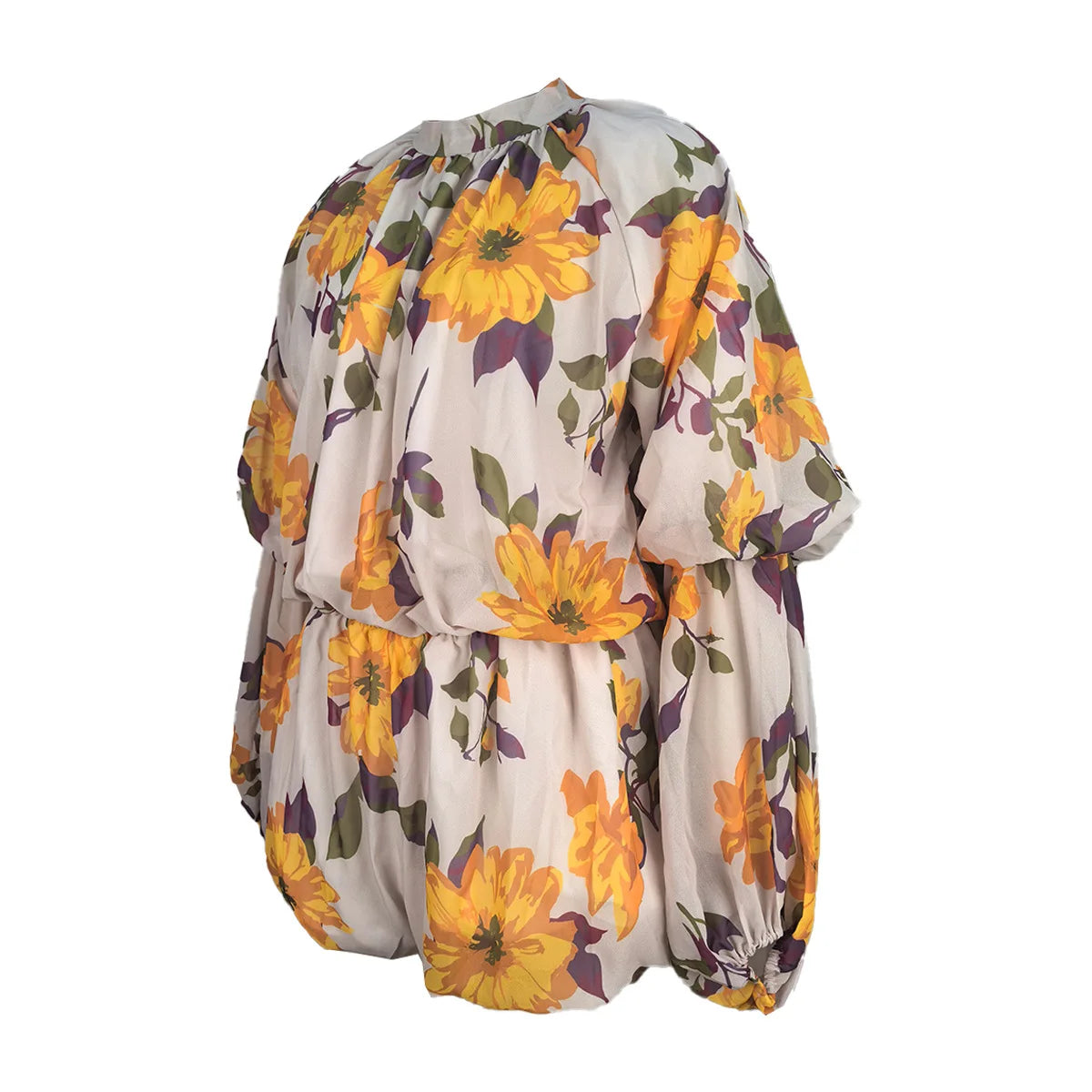 Maxy Women Floral Printed Lantern Long Sleeve Blouses Tops and Mini Skirt Suits Fall Beach Party Two Piece Set Outfits